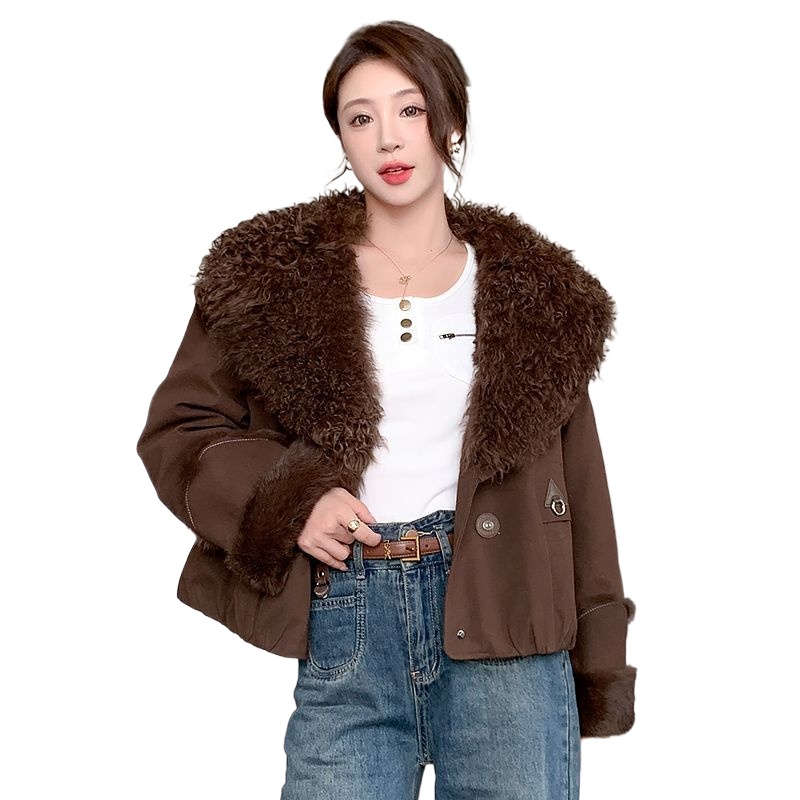 Winter Clothing H&M - Nieuwe 90-eendendons plus konijnenbontjas dames ganzendons
