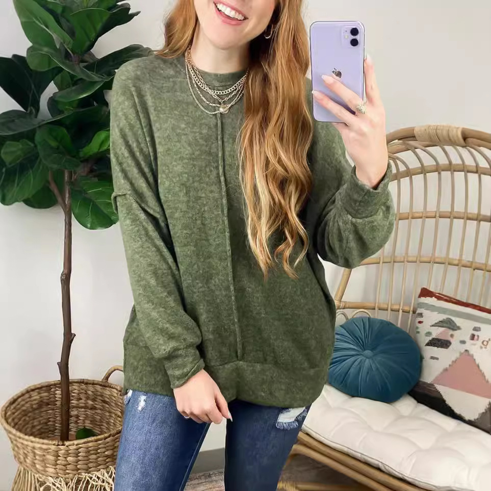 Winter Under Clothing - Nieuwe losse damesmode trui met ronde