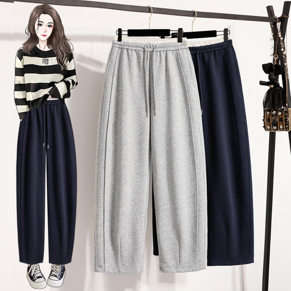 Winter Clothing For Plus Size Women - Casual hoge taille gesplitste rechte buis