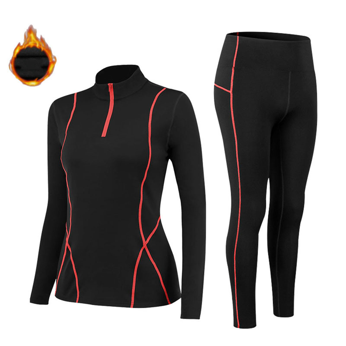 Winter Under Clothing - Thermisch ondergoed Dames Mock-neck sets Dunne