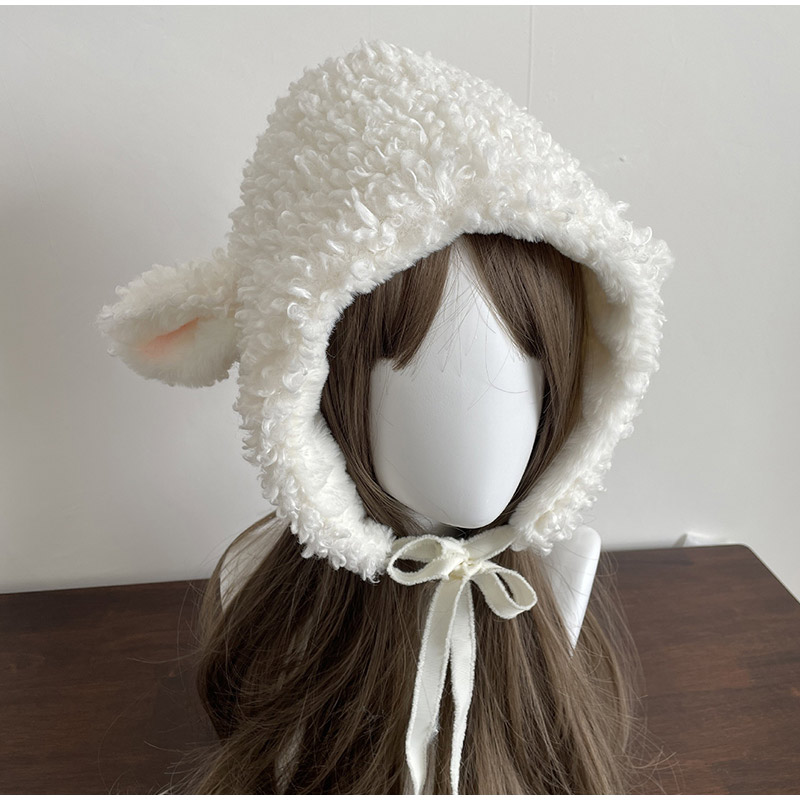 Winter Clothing Earmuffs - Winter Wit Pluche Schapen Warme Muts
