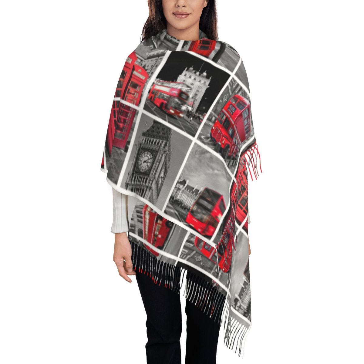 Cashmere Scarf Wrap - Dames sjaal met kwastje dus Britse