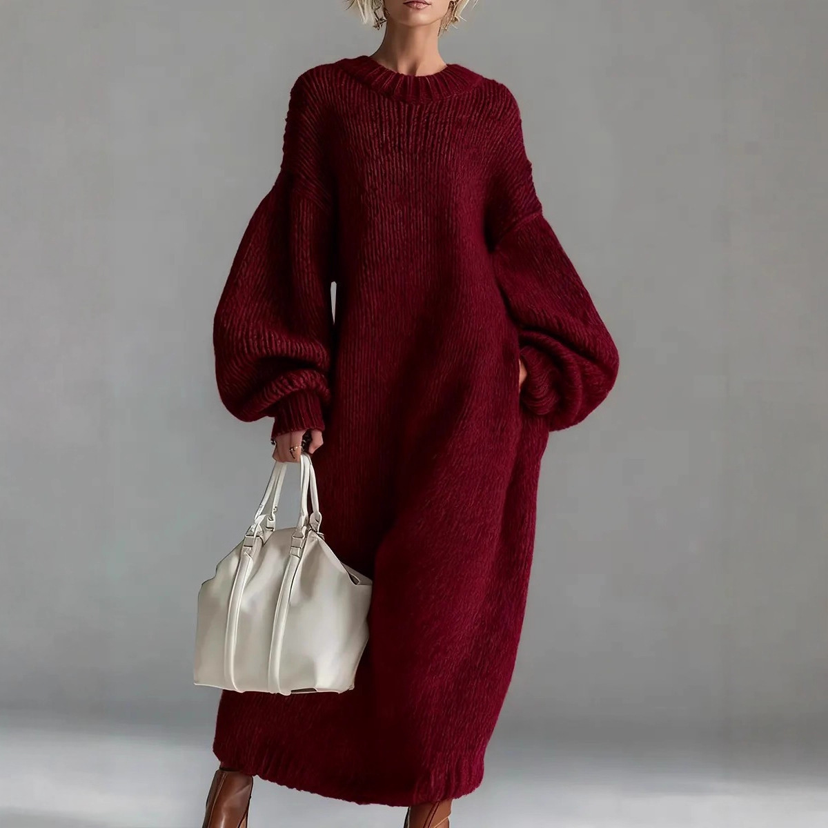 Oversized losse trui-jurk met  - Winter Clothing H&M recensie en prijs