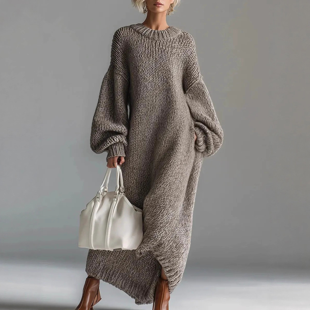 Oversized losse trui-jurk met  - Winter Clothing H&M recensie en prijs