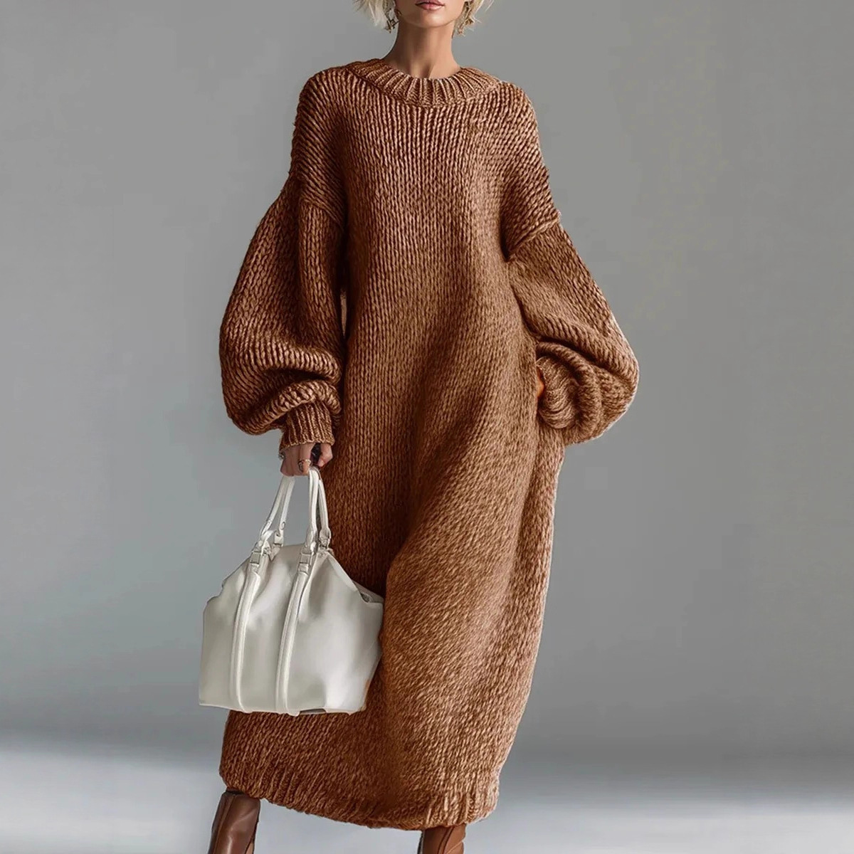 Oversized losse trui-jurk met  - Winter Clothing H&M recensie en prijs