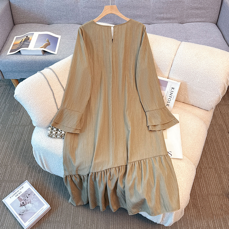 Elegante vintage O-hals effen  - Winter Clothing For Plus Size Women recensie en prijs
