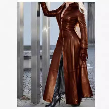 Plus Size Slim Fit PU-leren ja - Winter Clothing Plus Size recensie en prijs