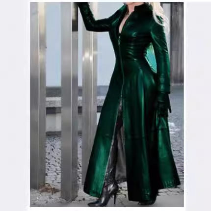 Plus Size Slim Fit PU-leren ja - Winter Clothing Plus Size recensie en prijs